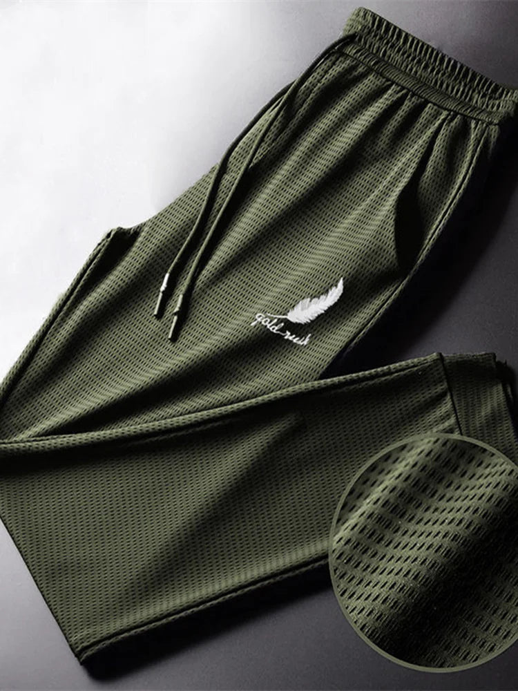 Men's Lightweight Athletic Pants - Hiking and Jogging Trousers - Green