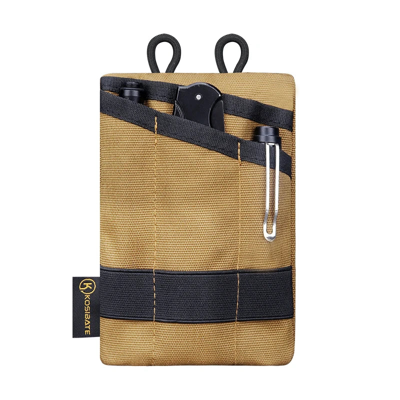 MOLLE EDC Pouch - Belt Waist Pack for Keys and Cards - Khaki
