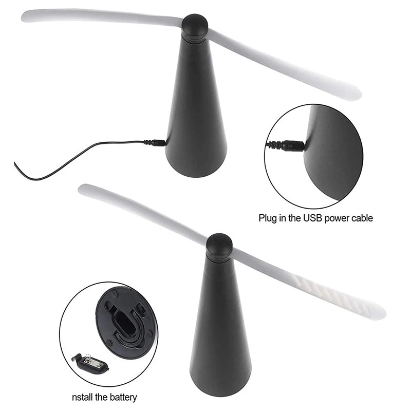 Holographic Tabletop Fly Repellent Fan - Cordless Outdoor Food Protector