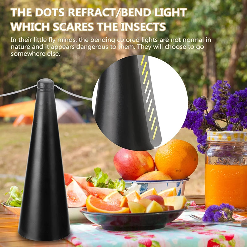 Holographic Tabletop Fly Repellent Fan - Cordless Outdoor Food Protector