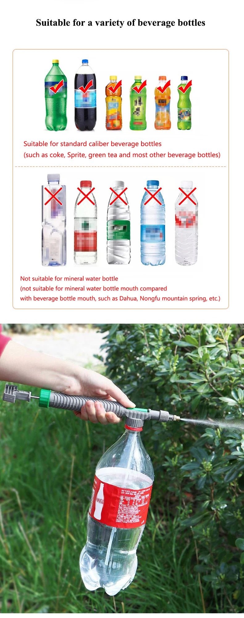 Garden Bottle Spray Nozzle – Hand Pump Watering for Patio Plants