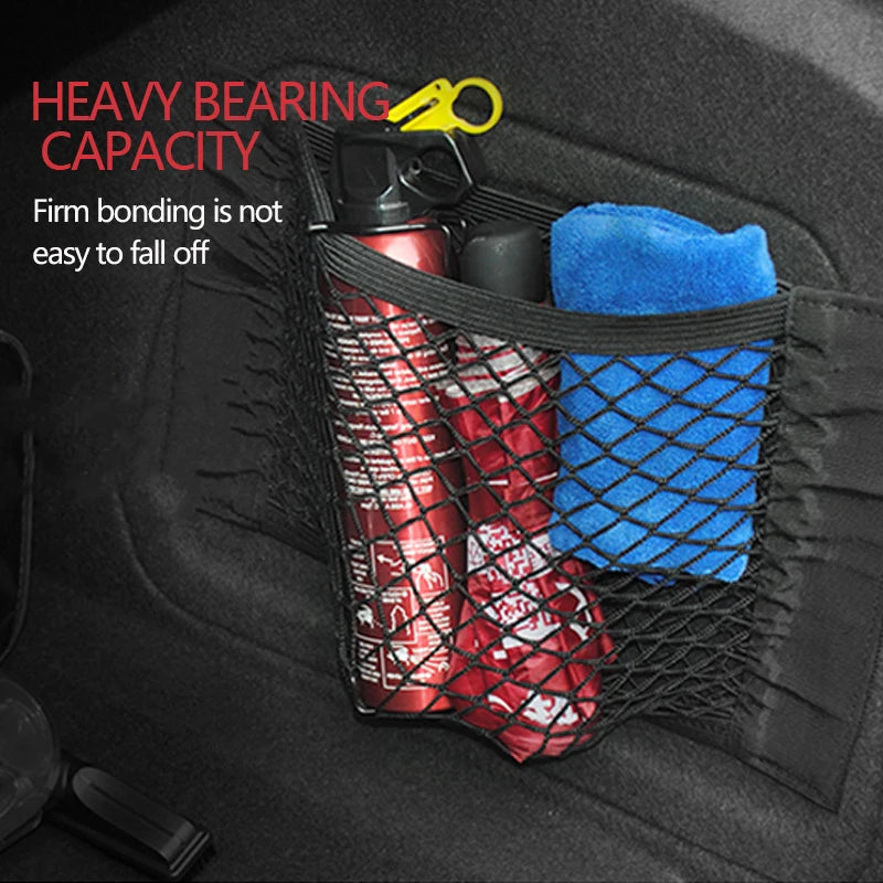 Car Trunk Mesh Organizer - Seat-Back Storage Net