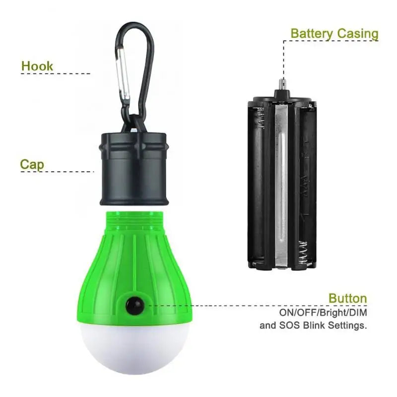 Mini LED Camping Bulb - 3-Mode Hanging Tent Light