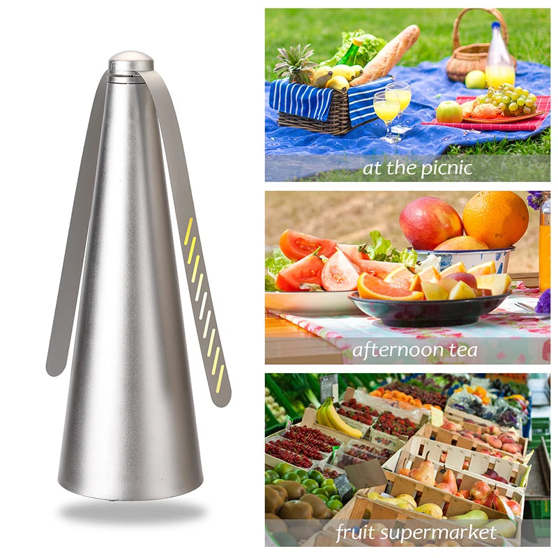 Holographic Tabletop Fly Repellent Fan - Cordless Outdoor Food Protector