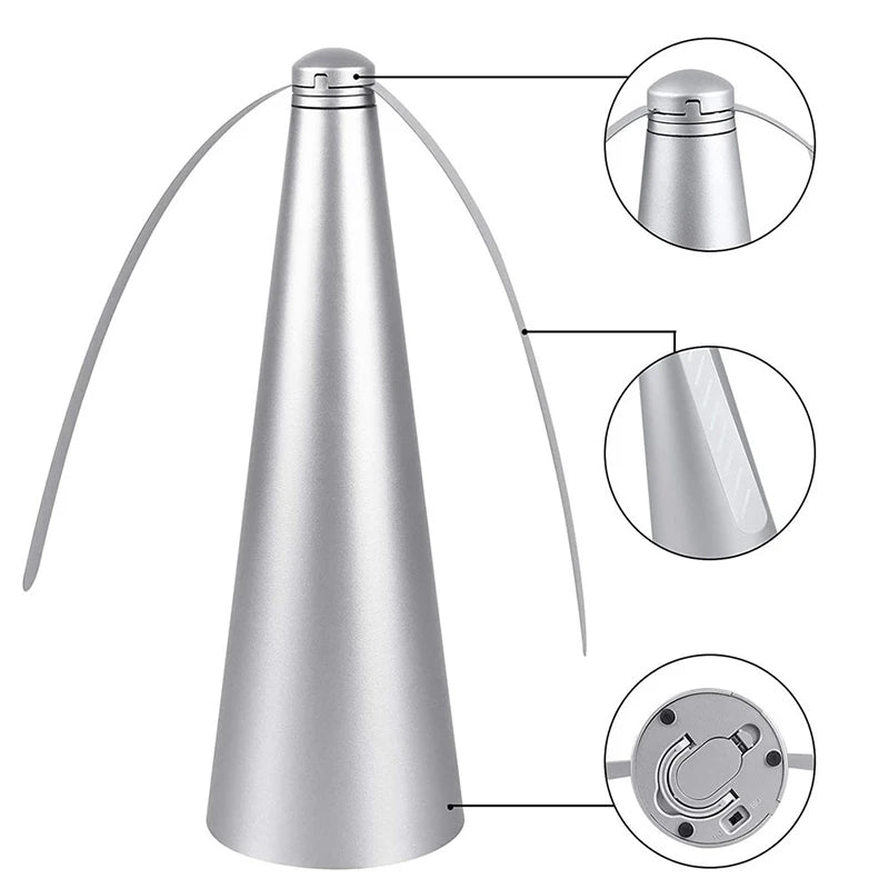 Holographic Tabletop Fly Repellent Fan - Cordless Outdoor Food Protector