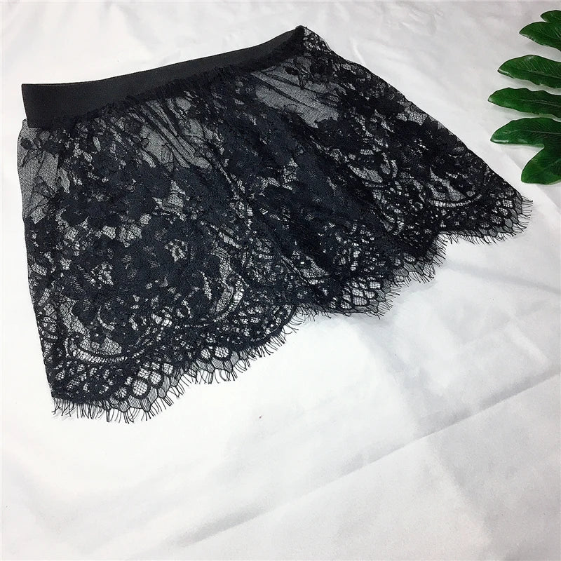 Women's Lace Mesh Skirt Extender - Sheer Mini Underskirt