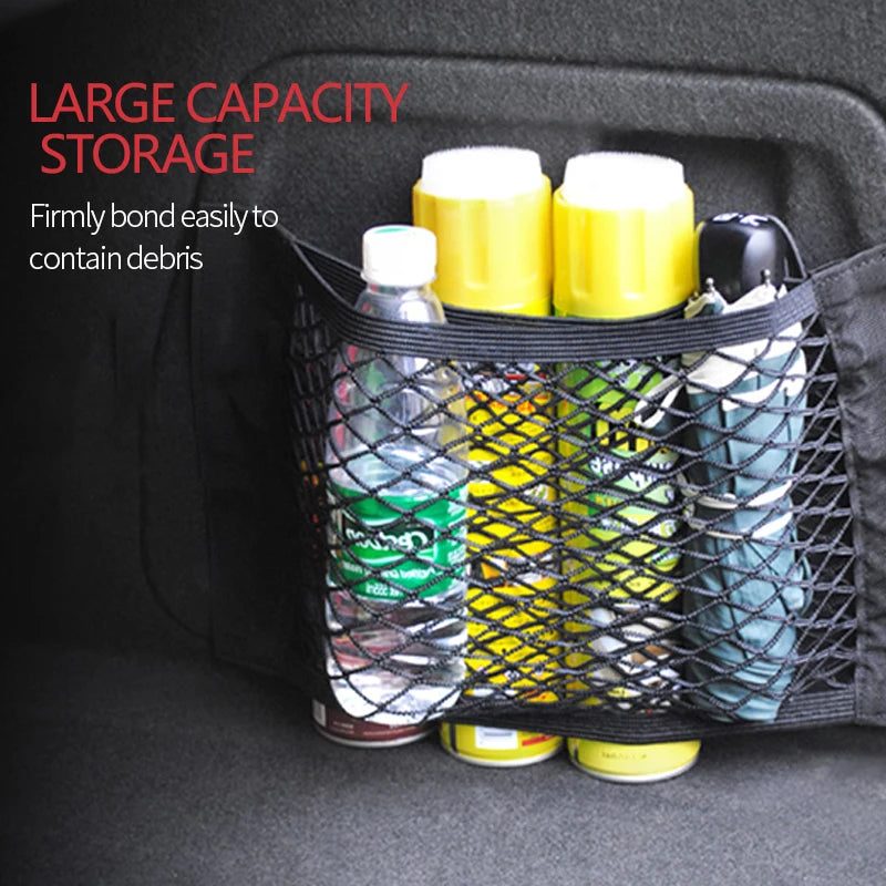 Car Trunk Mesh Organizer - Seat-Back Storage Net