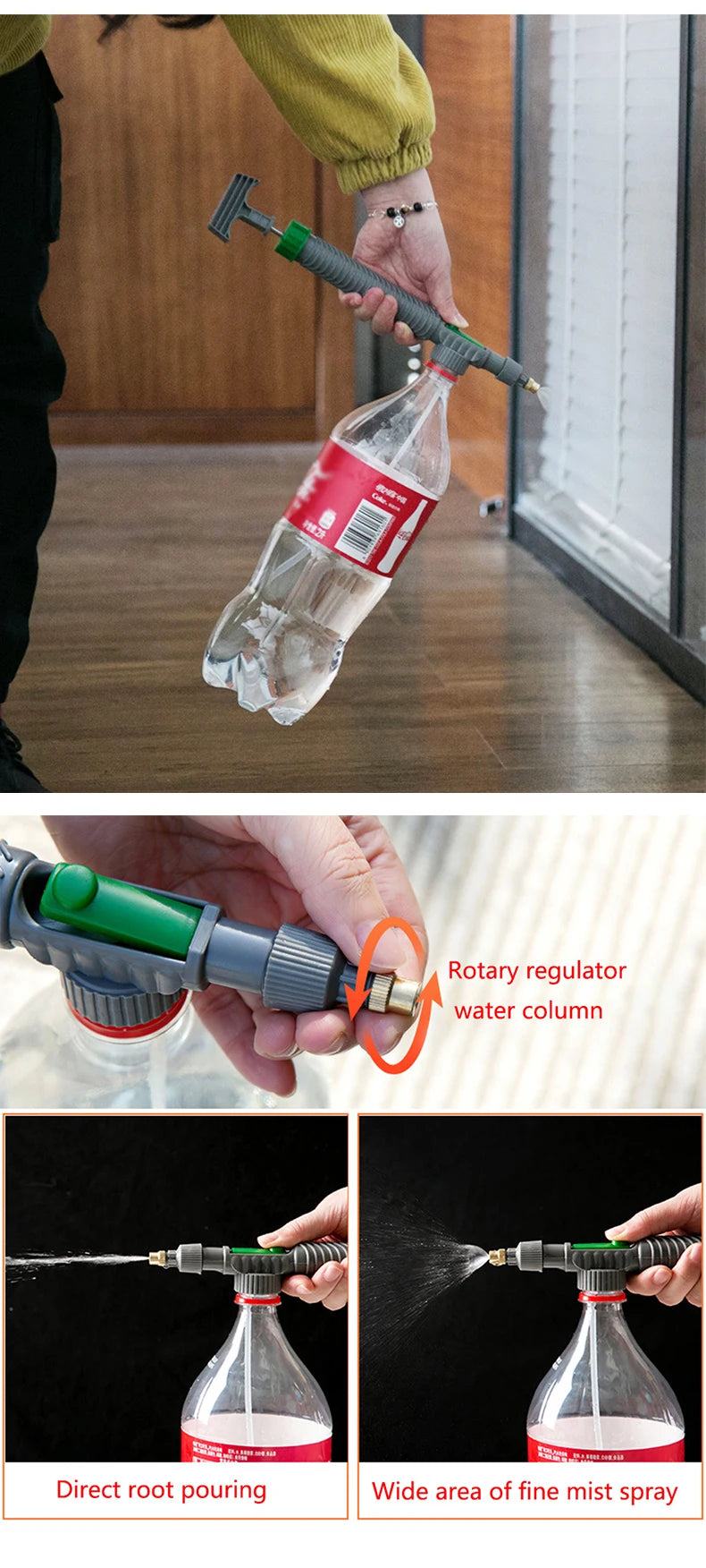 Garden Bottle Spray Nozzle – Hand Pump Watering for Patio Plants