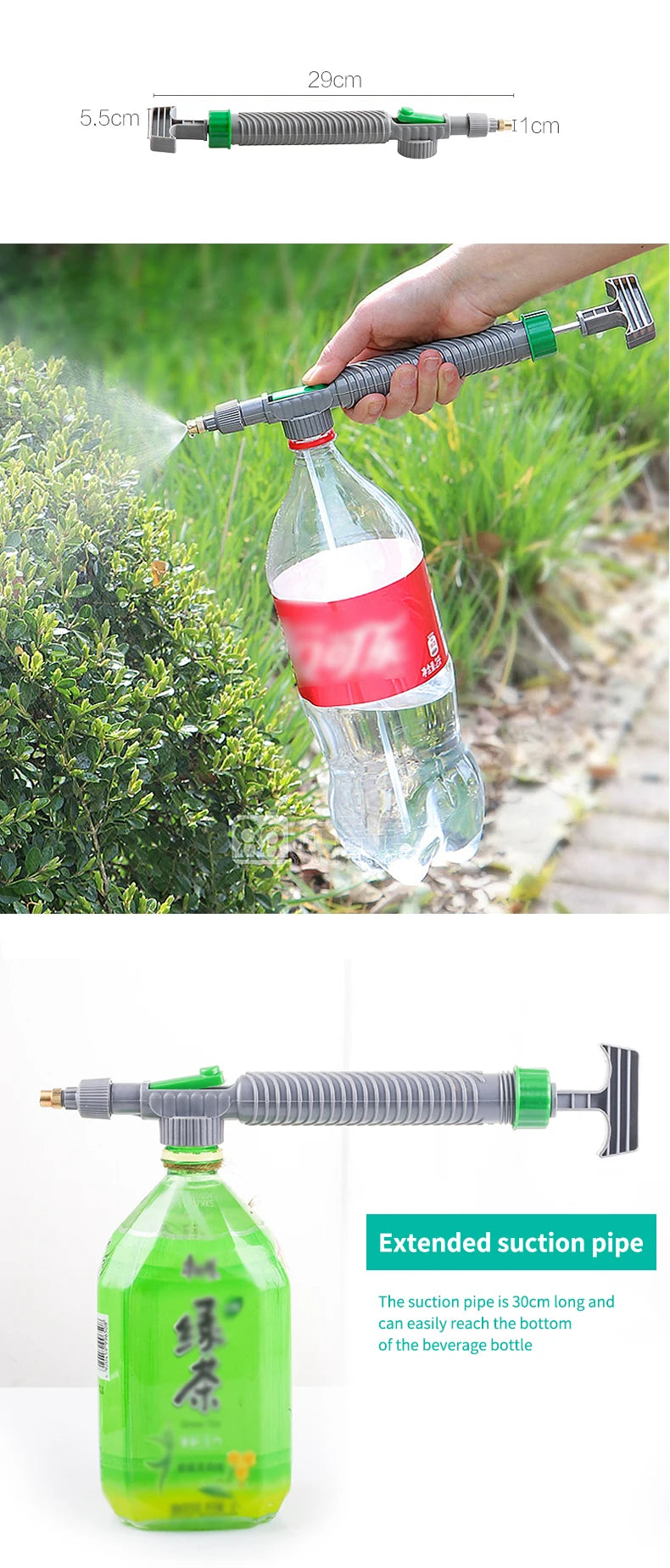 Garden Bottle Spray Nozzle – Hand Pump Watering for Patio Plants