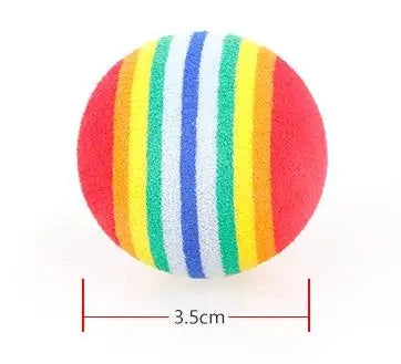 Catnip Chew Cat Toy - Small Play Accessory for Indoor Cats - Rainbow Ball