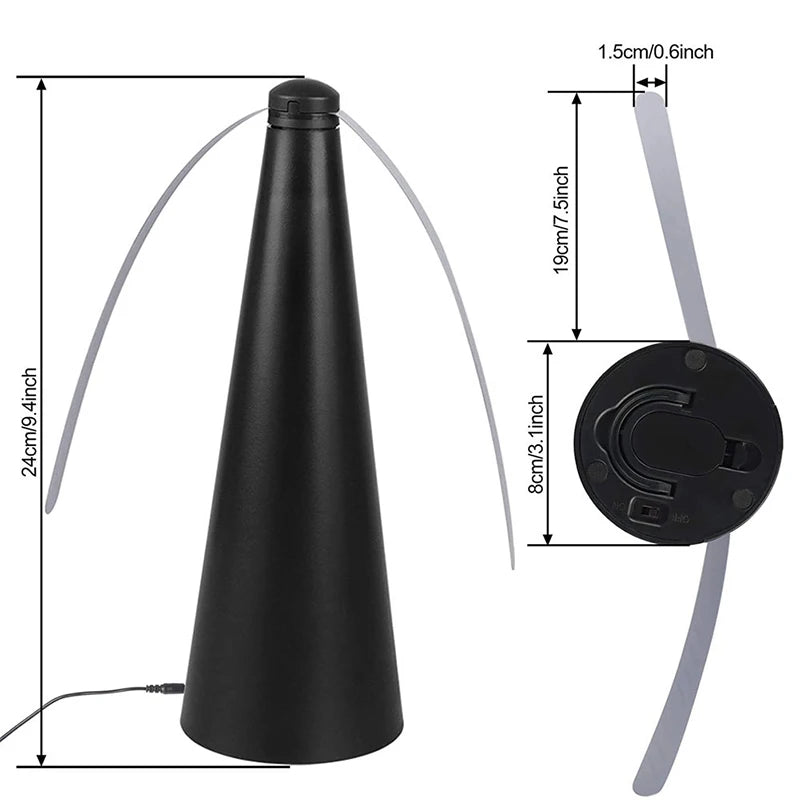 Holographic Tabletop Fly Repellent Fan - Cordless Outdoor Food Protector