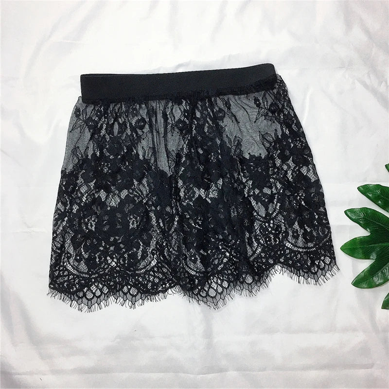 Women's Lace Mesh Skirt Extender - Sheer Mini Underskirt