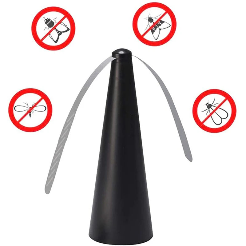 Holographic Tabletop Fly Repellent Fan - Cordless Outdoor Food Protector