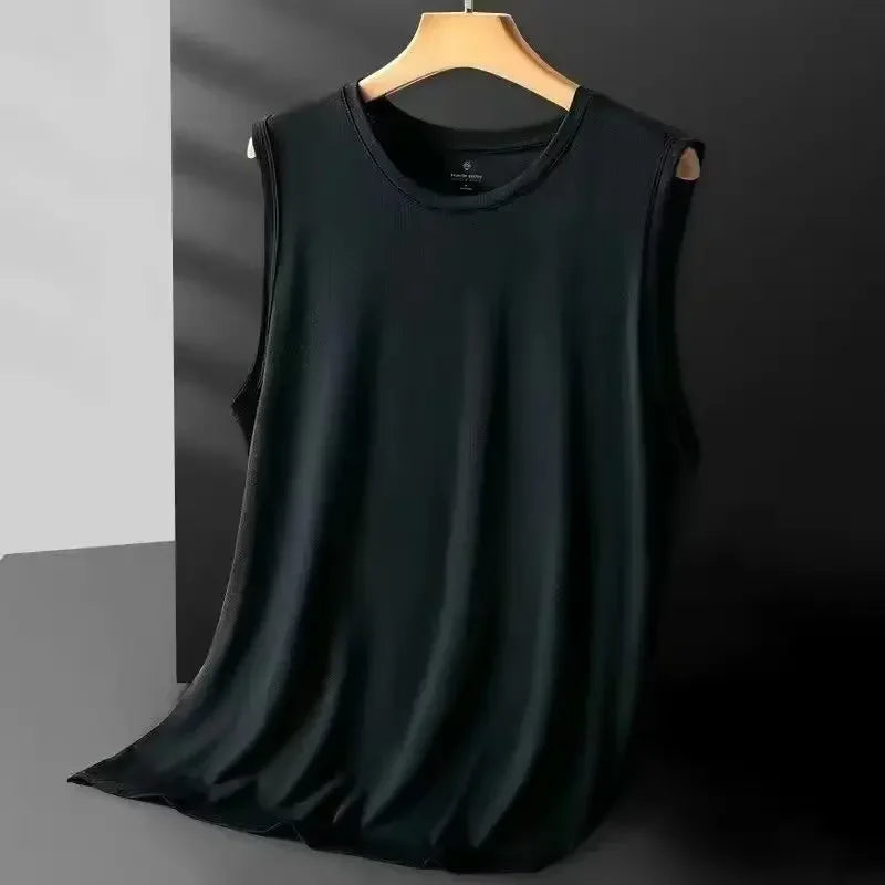 Men's Mesh Tank Top - Lightweight Sleeveless Casual Shirt - Black