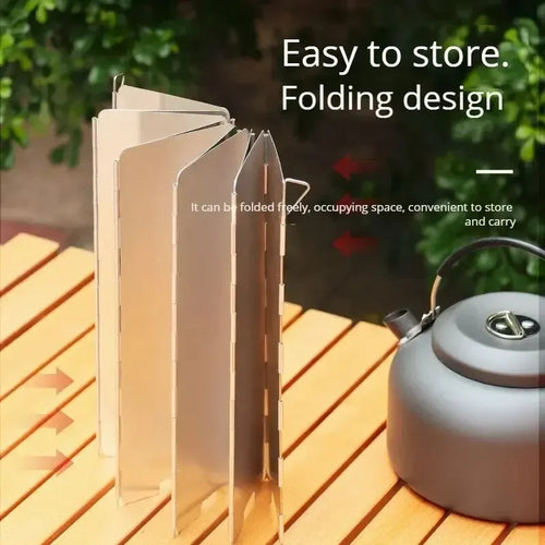 Camping Stove Windshield - 8-Piece Folding Wind Screen