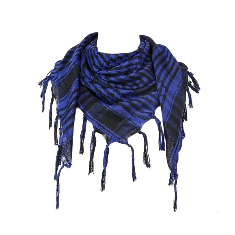 Keffiyeh Scarf Wrap - Lightweight Shemagh Head and Neck Scarf - 1 Piece-Blue