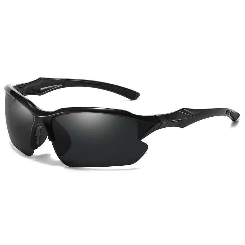 Sport Sunglasses - Polarized Outdoor Glasses for Active Wear - Full Black
