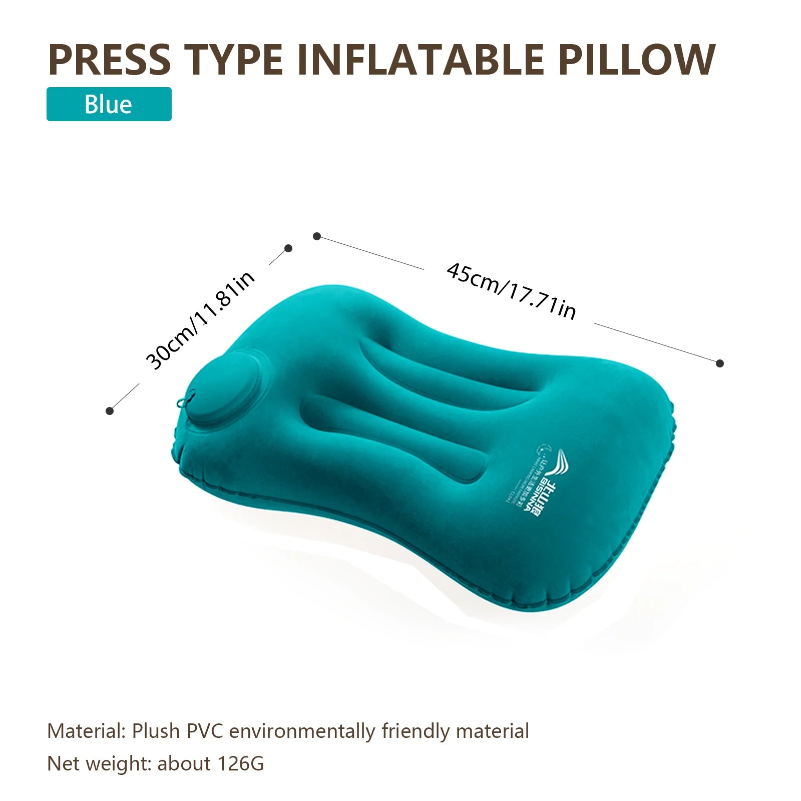 Inflatable Camping Pillow - Travel Air Pillow for Outdoor Rest - Blue