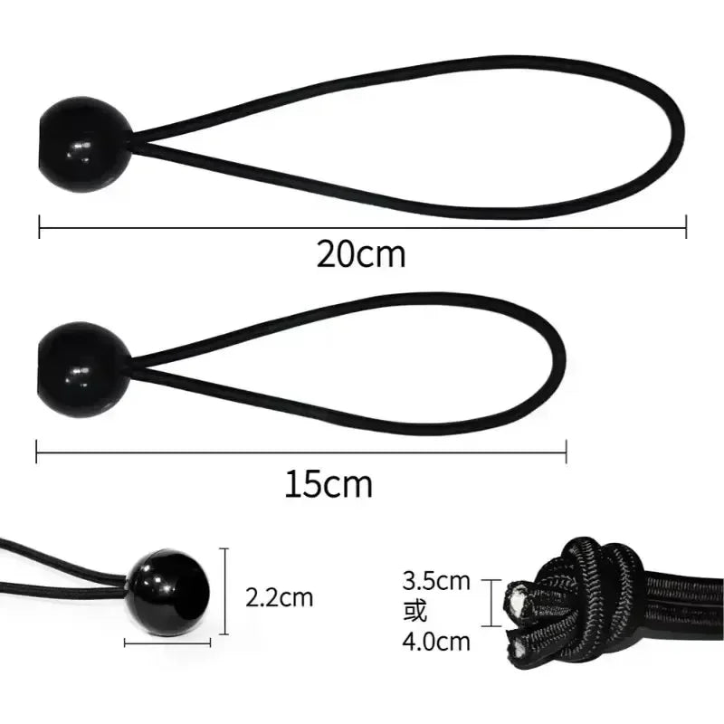 Bungee Ball Ties - 10-Piece Cord Set for Tarps and Tents