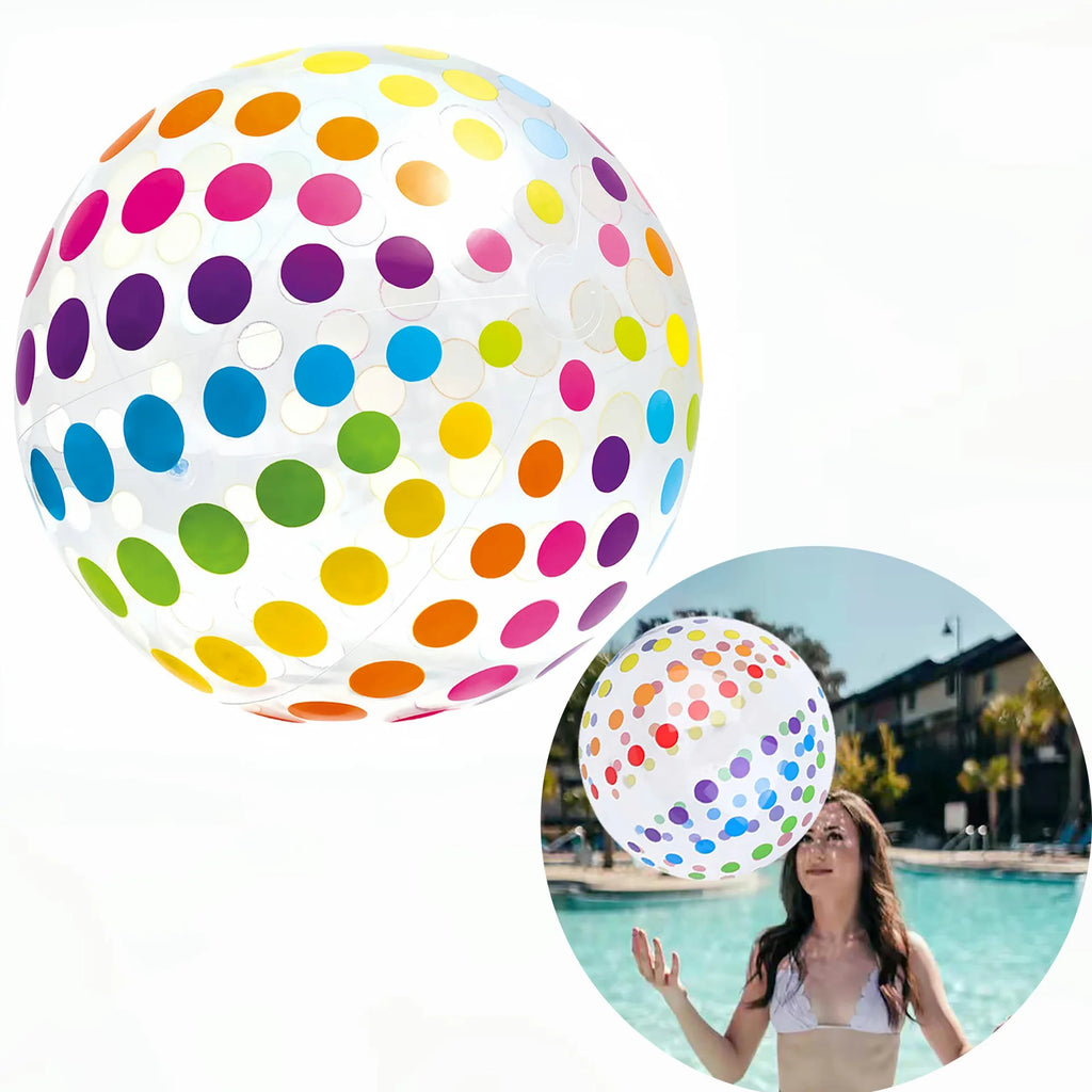 Inflatable Beach Ball - 39 cm Striped or Dot Pool Toy