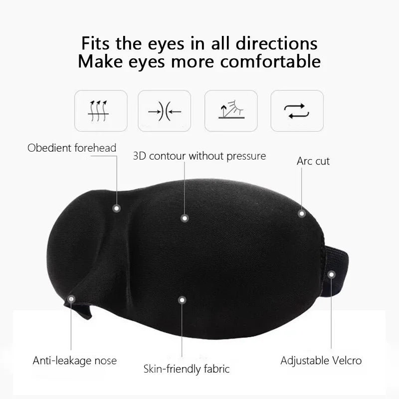Contoured Sleep Mask – Breathable 3D Eye Shade for Travel Rest