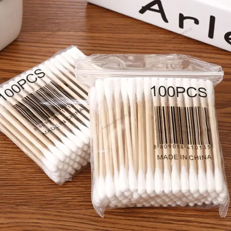 Wooden Cotton Swabs - Multi-Pack Ear and Cleaning Buds