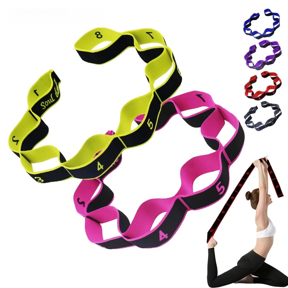 Yoga Stretching Strap - Sectioned Resistance Band for Pilates