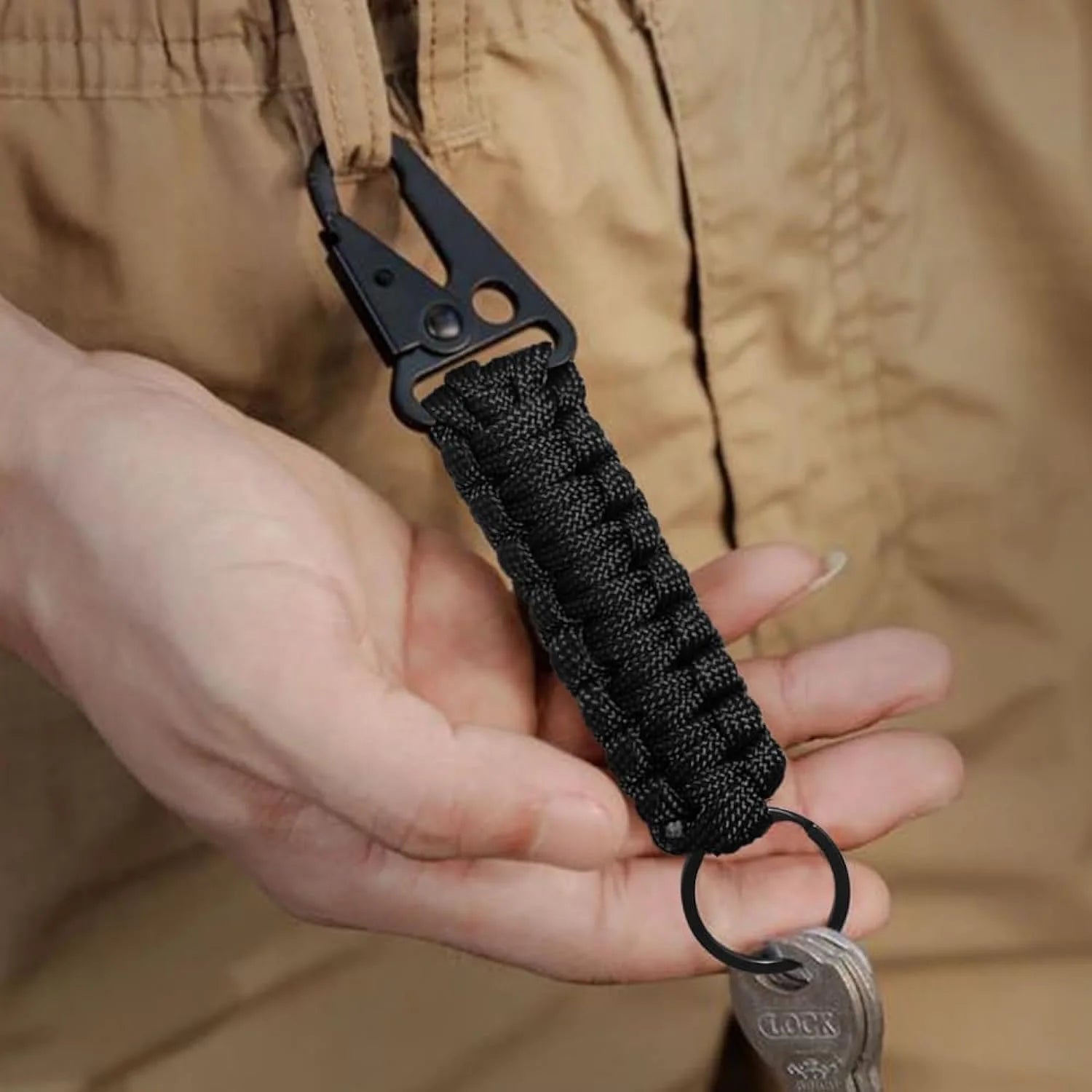Paracord Keychain Clip - Braided Lanyard for Outdoor Gear