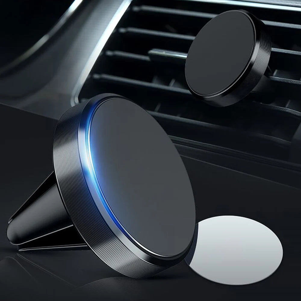 Magnetic Round Car Phone Holder – Dashboard & Vent Mount
