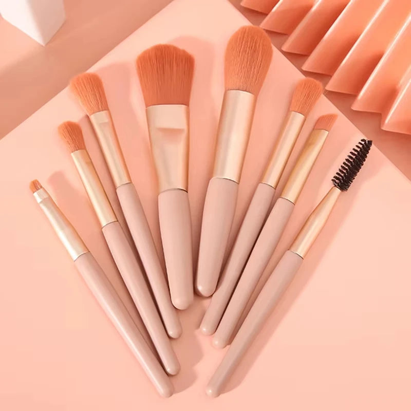 Mini Makeup Brush Set - 8-Piece Foundation and Eye Kit
