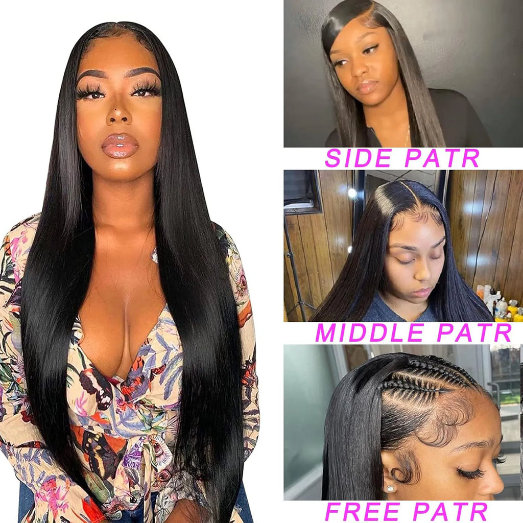 Straight Lace Front Wig - Human Hair Natural Color Wig