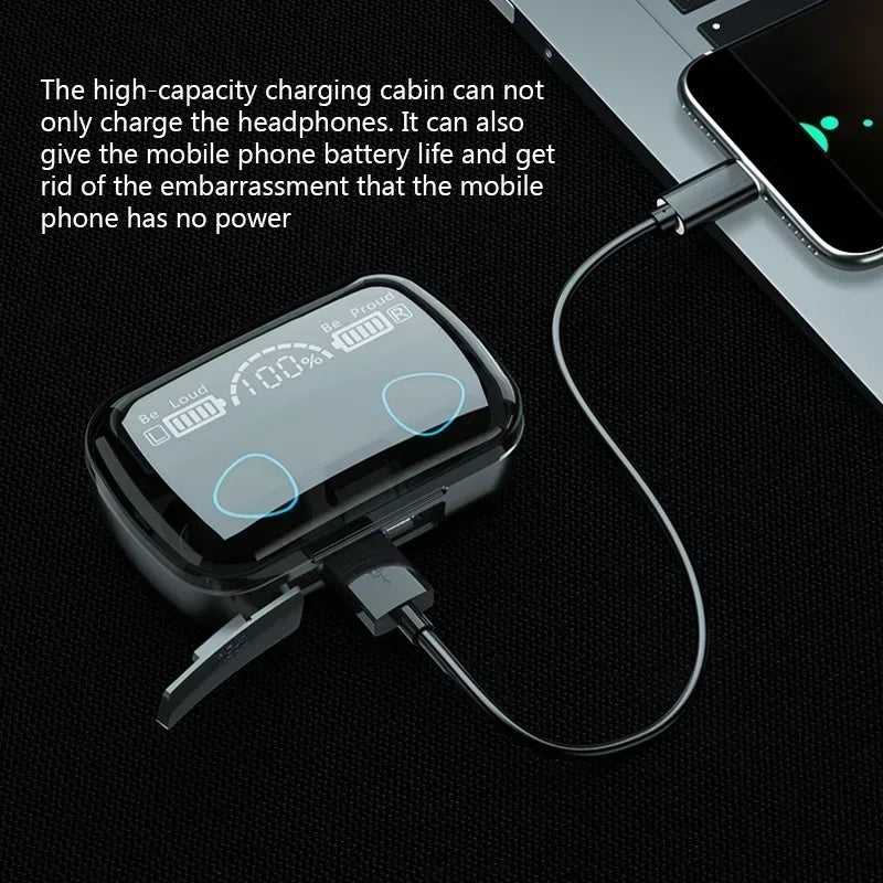 Wireless Bluetooth Earbuds with LED Charging Case – M10