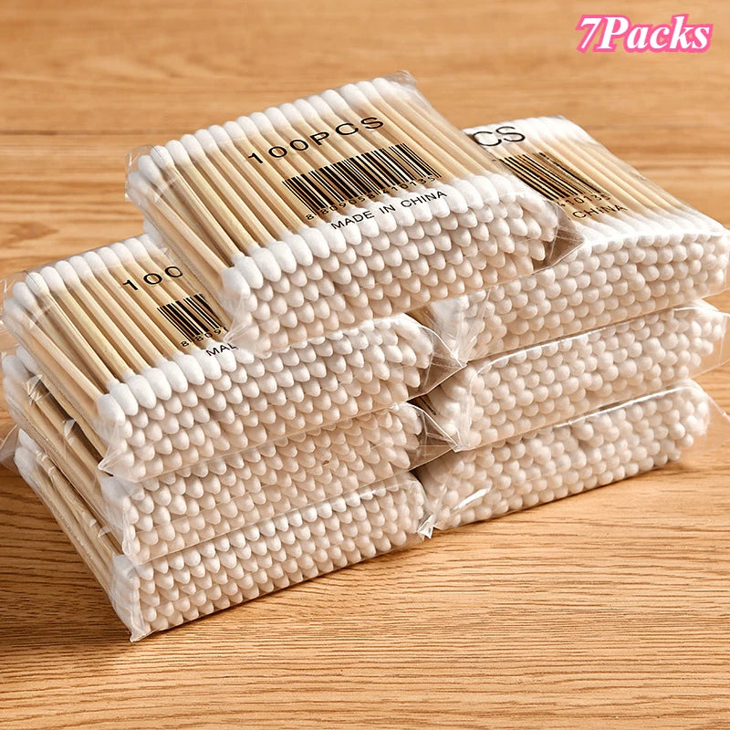 Wooden Cotton Swabs - Multi-Pack Ear and Cleaning Buds