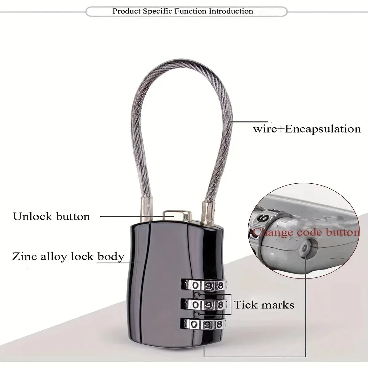 Combination Padlock - Keyless Locker & Cabinet Lock
