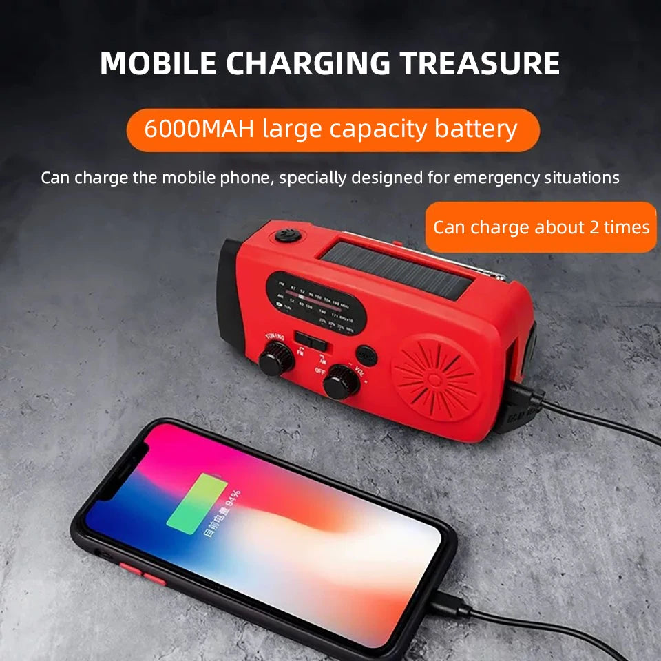 Hand-Crank Outdoor Radio - Solar Charging Light Radio