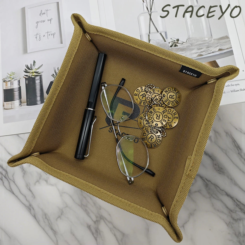Foldable Storage Tray - Oxford Fabric Desktop Organizer