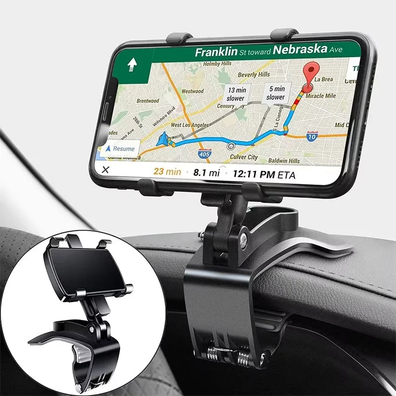 Dashboard Clip Car Phone Holder – Secure Grip Phone Stand for Cars