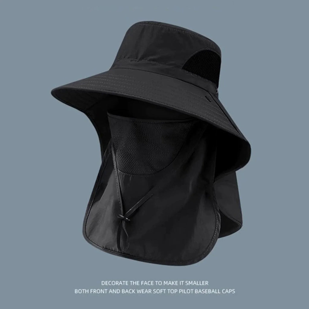 Wide Brim Sun Hat - Neck Cover for Fishing and Hiking