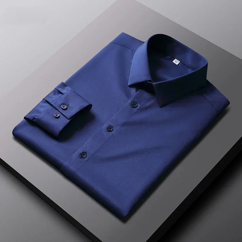 Men's Long Sleeve Casual Shirt - Solid Button-Front Top