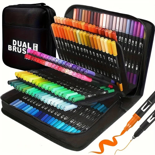 Double-Ended Watercolor Markers - 24-Color Art Set