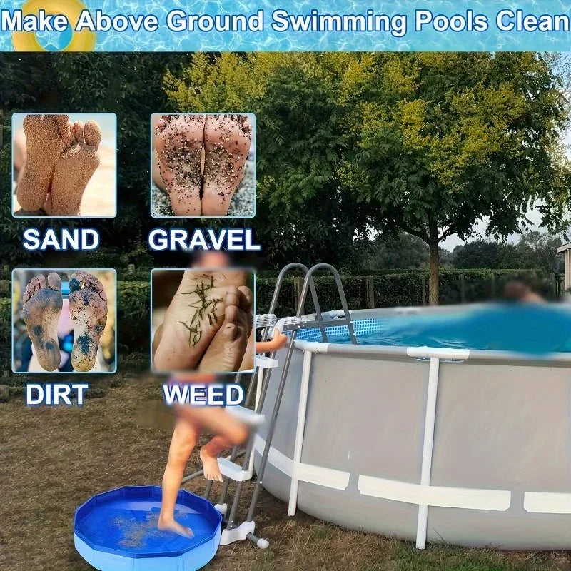 Foldable Pool Foot Bath - PVC Pool Entrance Rinse Tray