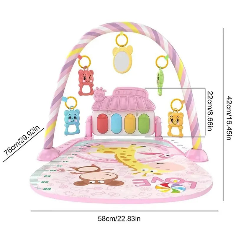Baby Piano Play Gym - Music Activity Mat With Toy Bar