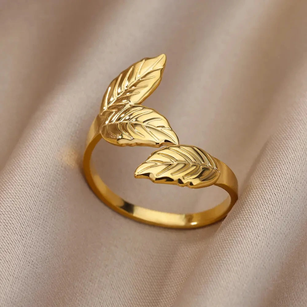 Gold-Color Stainless Steel Ring - Classic Fashion Jewelry - 10 / Gold Color