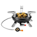 Camping Gas Stove - Piezo Ignition Burner for Outdoor Cooking - Black