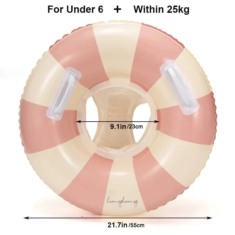 Inflatable Pool Float Seat - Swim Ring with Sunshade Option - Pink Seat