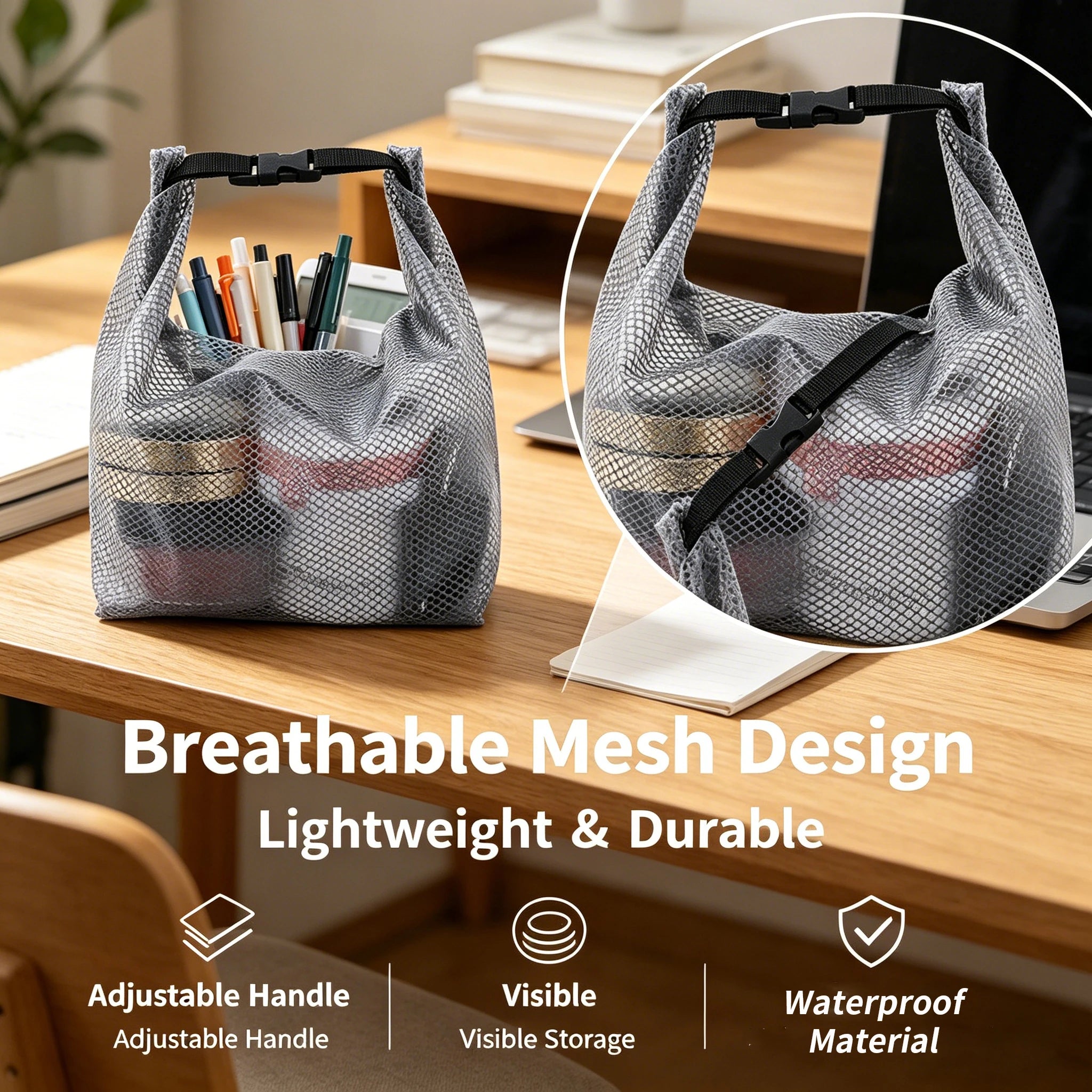 Mesh Travel Toiletry Bag – Waterproof Organizer for Gym Trips