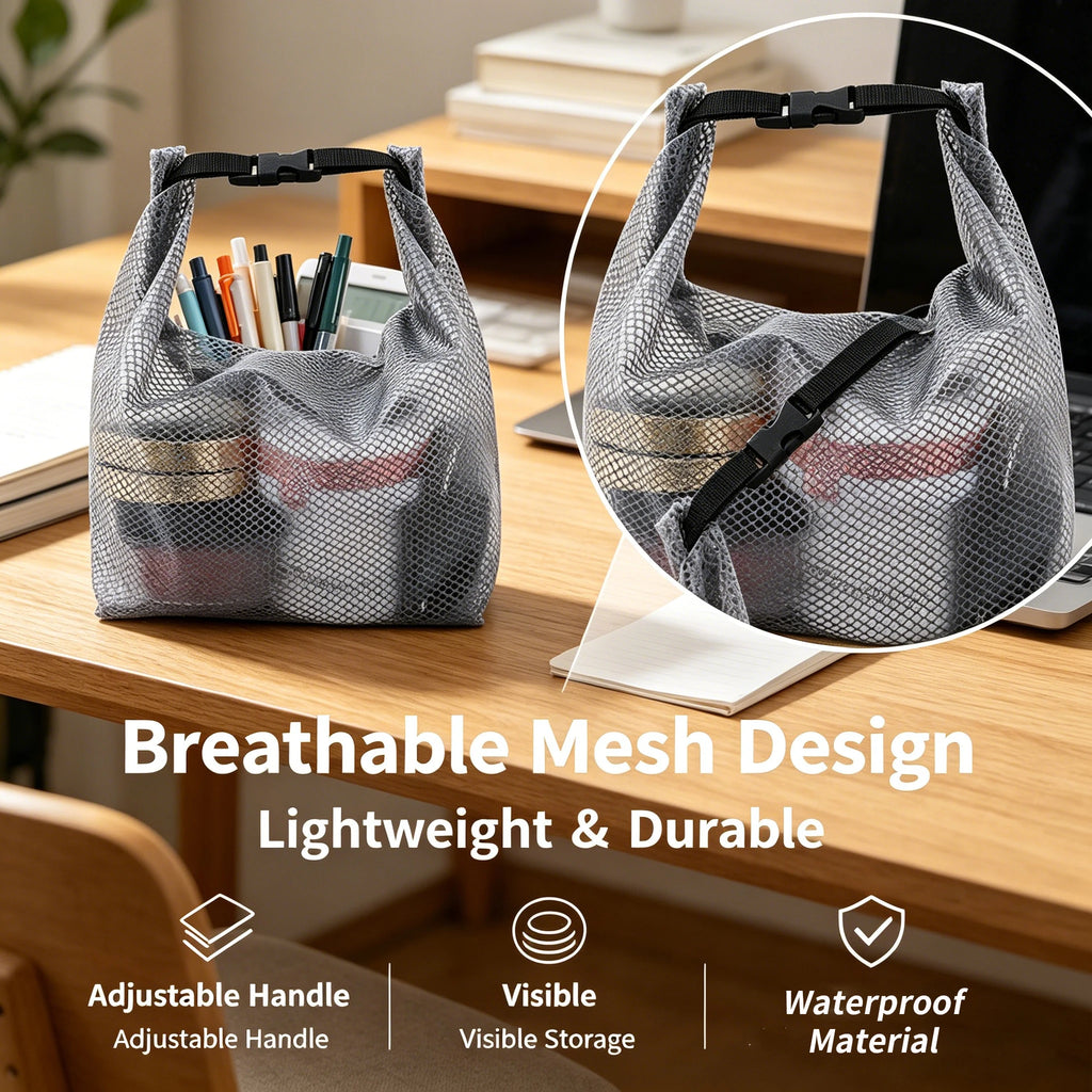 Mesh Travel Toiletry Bag – Waterproof Organizer for Gym Trips