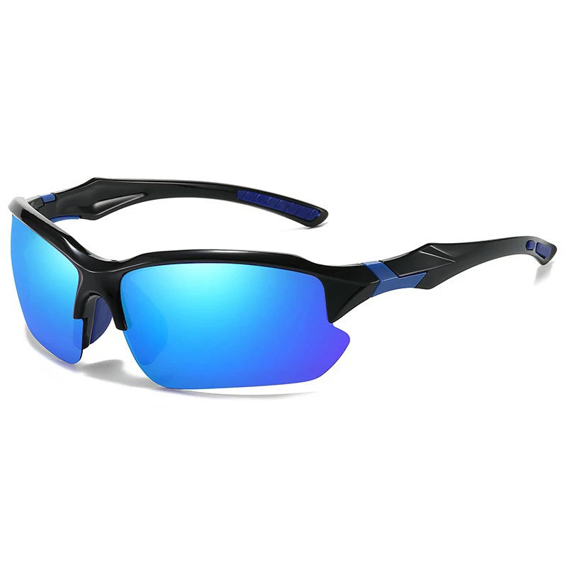 Sport Sunglasses - Polarized Outdoor Glasses for Active Wear - Blue