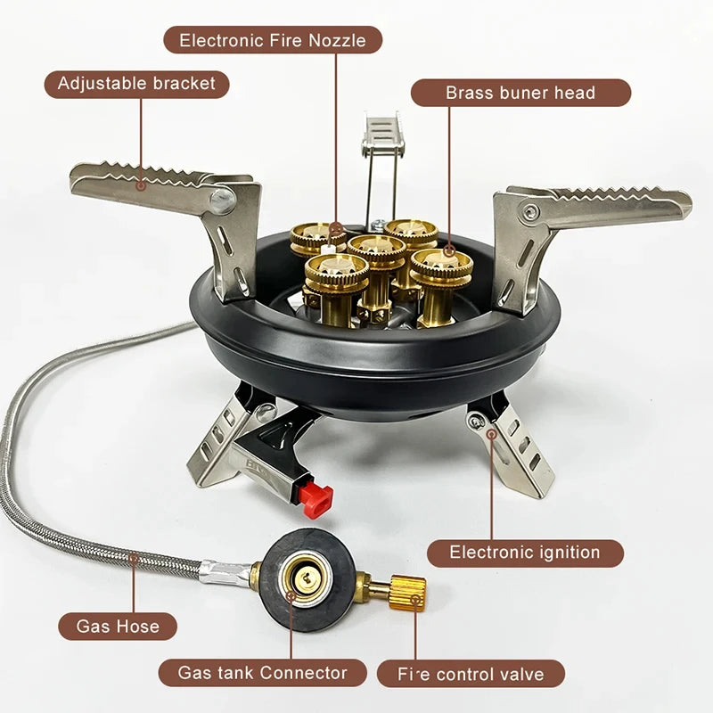 Camping Gas Stove - Piezo Ignition Burner for Outdoor Cooking