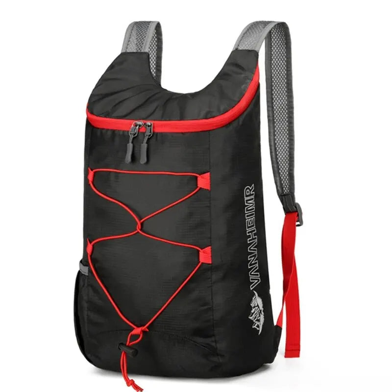 Foldable Travel Backpack - Lightweight Pack for Hiking Trips - Black